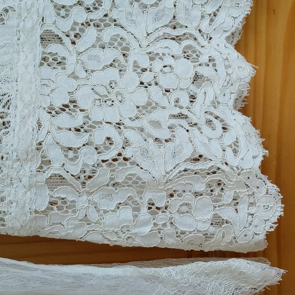Lucky Brand Floral Lace Crocheted Whimsical Dainty Transparent Top Medium Ivory - Picture 4 of 16